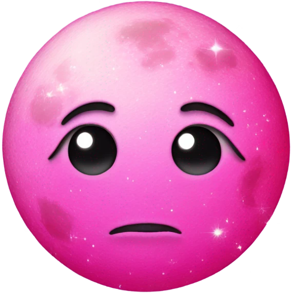 Hot pink moon with crystals  emoji