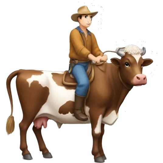 Homme qui tien une vache en laisse  emoji