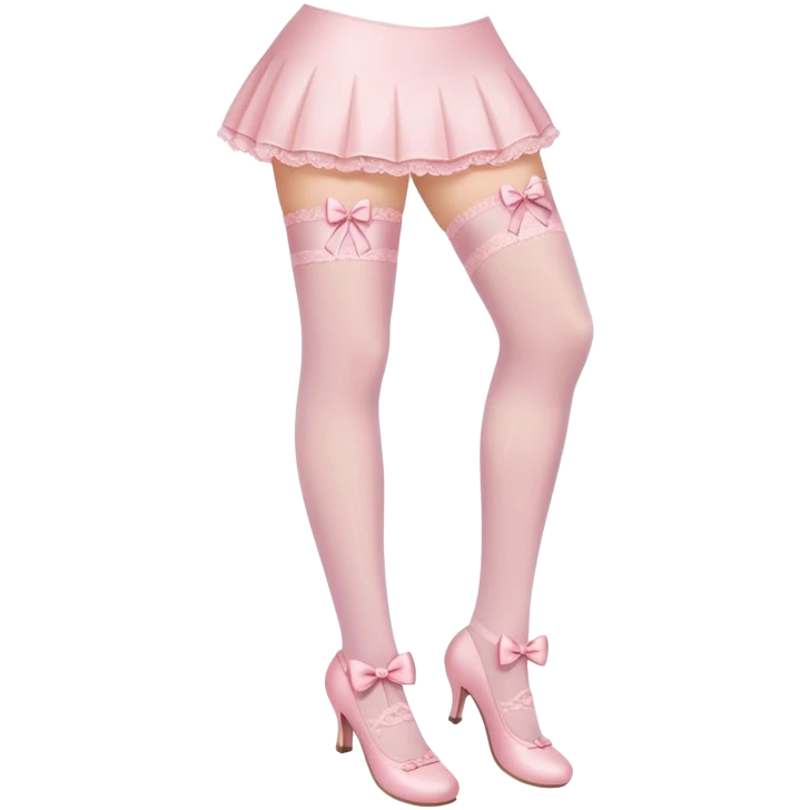 light pink laced stockings with bow emoji