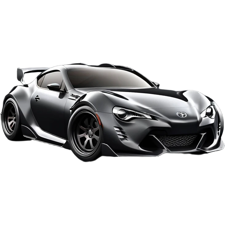  Venom’s aerodynamic opulent dark  futuristic concept loosely based on 2013 Toyota 86 (flat long straight faceted mechanical body) lightweight stealthy street hot rod drifter  emoji
