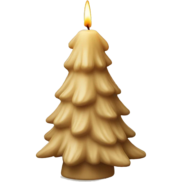 beige wax candle shaped like a pine tree emoji