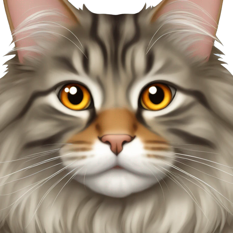 Orange maine coon kiss grey maine coon emoji