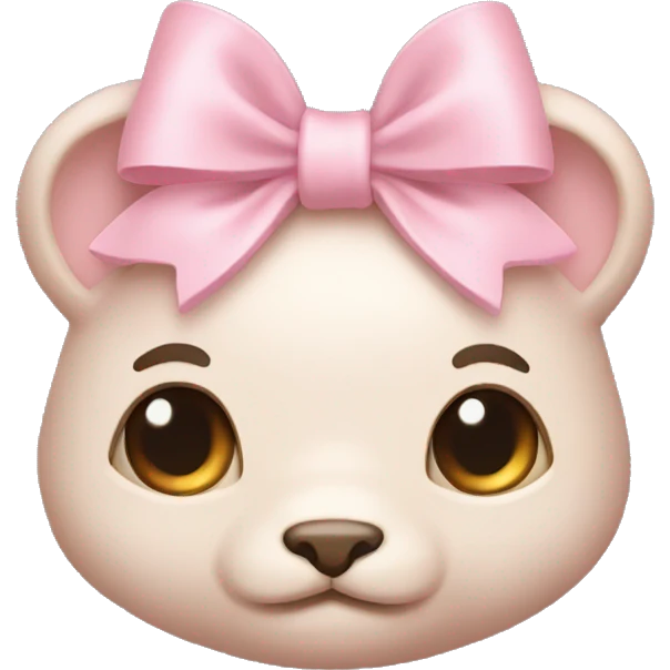Light pink rapana with bow emoji