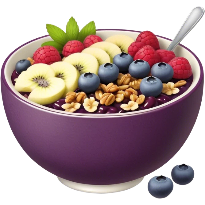 Açaí bowl with granola and fruit toppings  emoji