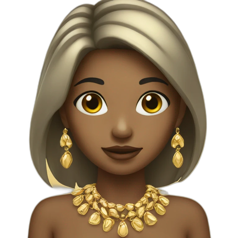 Girl with gold jewellery emoji