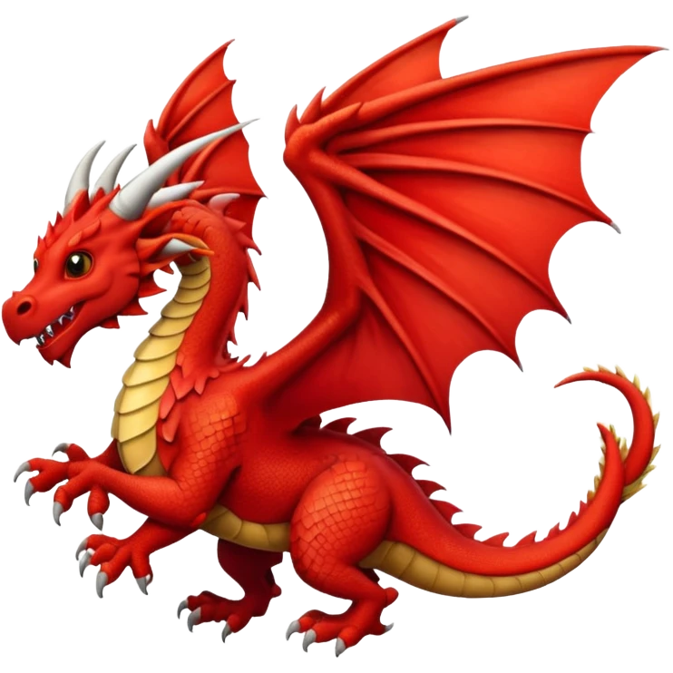 A red Welsh dragon flying  emoji