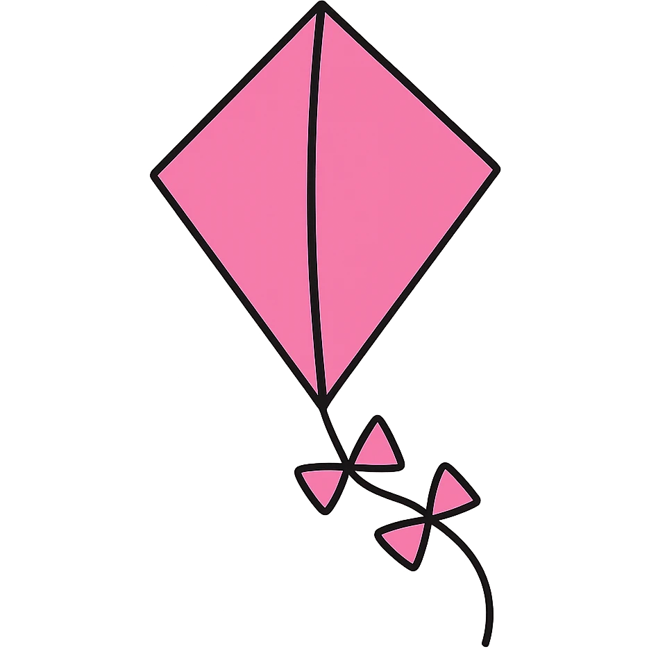 pink kite, no background emoji