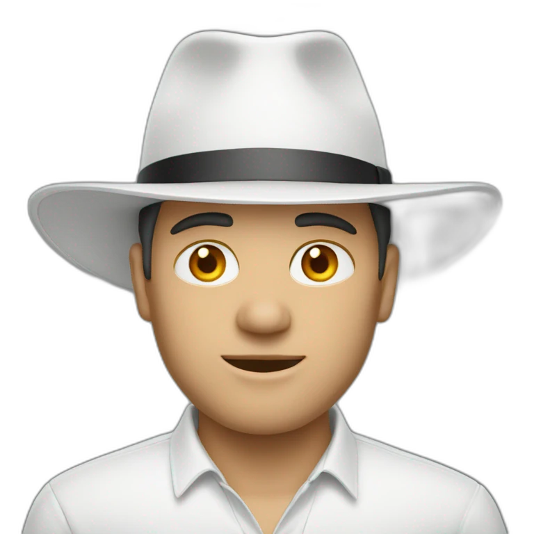 man, white hat emoji