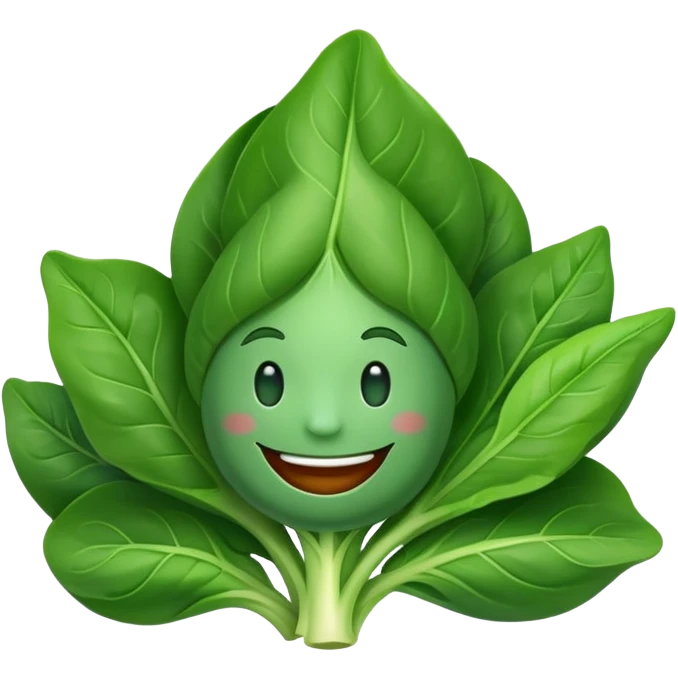 Smiling spinach emoji