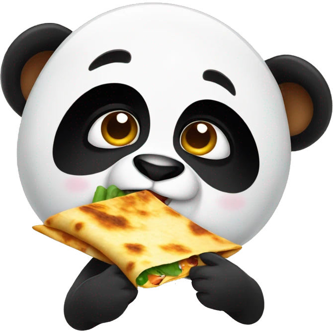 panda eating quesadilla emoji