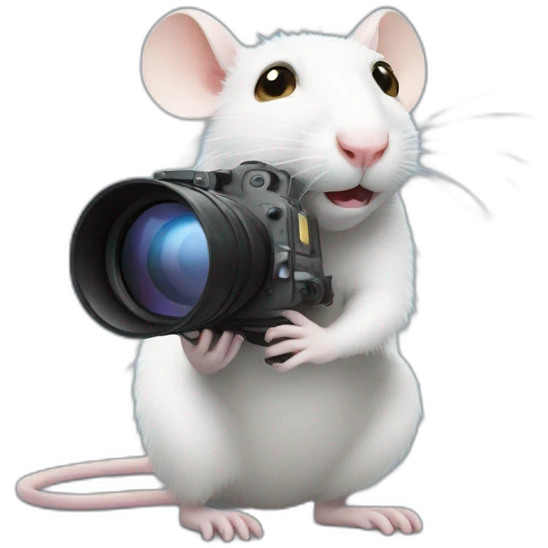 white rat filming a movie emoji