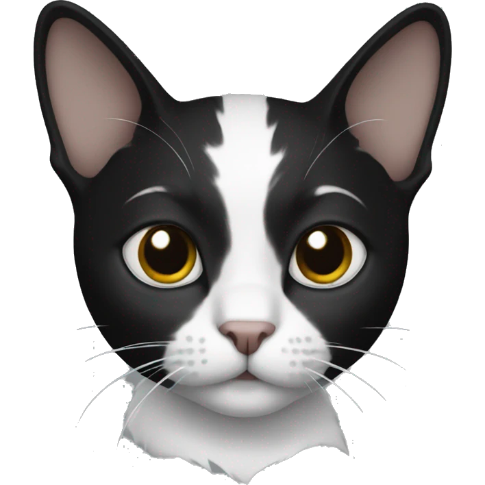 Cat black with white emoji