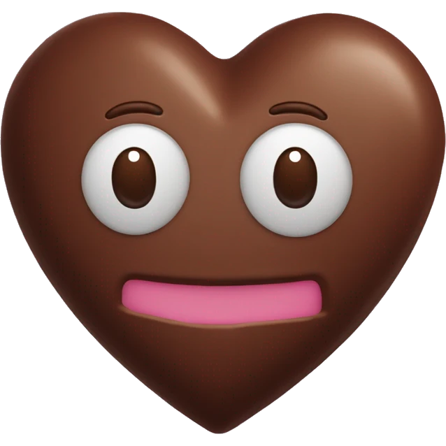 Corazón con textura de pastel de chocolate amargo con una porción cortada  emoji
