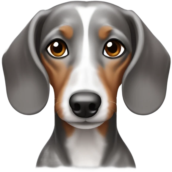 Dapple Dachshund brown eyebrows grey and white face emoji