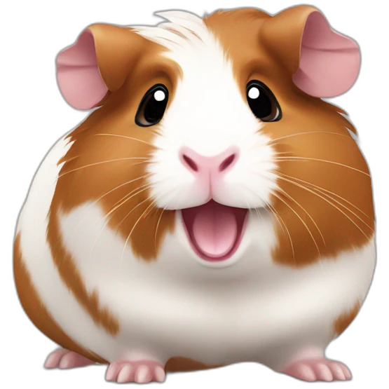 rearing brown happy cute guinea pig emoji