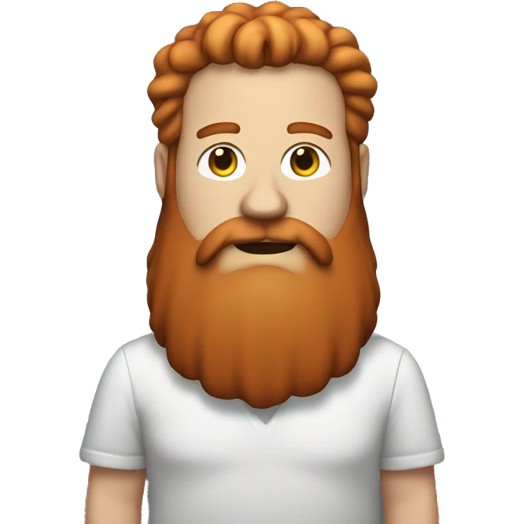 caseoh, man, fat, red hair, long beard, full body emoji