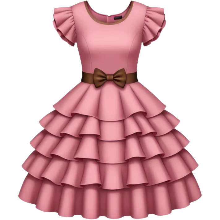 brown pink dress with ruffles emoji
