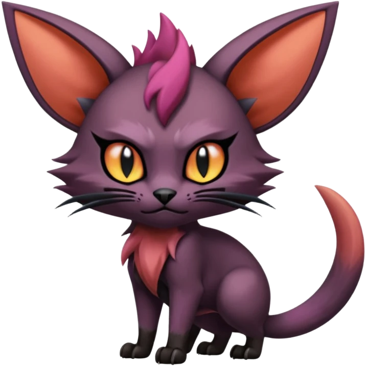 Realistic dark edgy dull pointy edgy Noivern-Noibat-Purloin-Torracat-Lykoi-Caracal-cat-Fakemon-fusion-hybrid-creature emoji