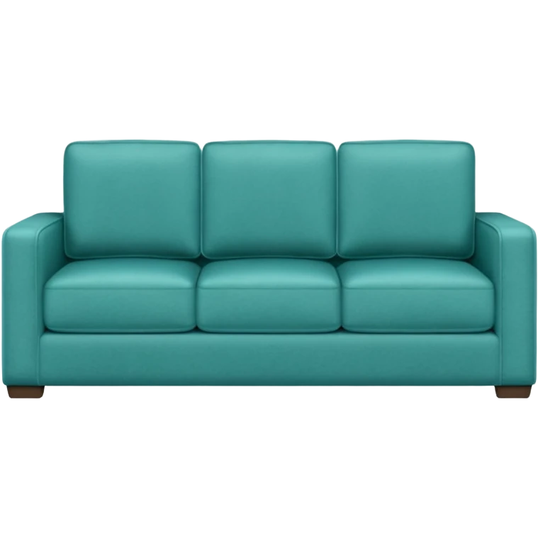 Square teal three-seater sofa  emoji