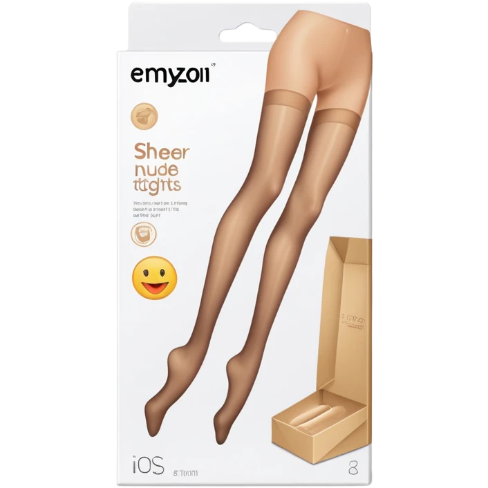 Sheer nude tights in packaging emoji