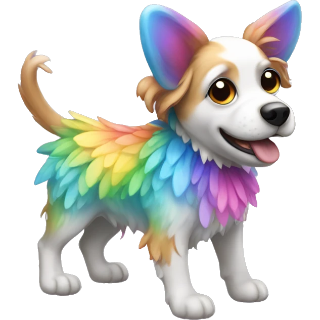 Multicoloured fairy dog emoji