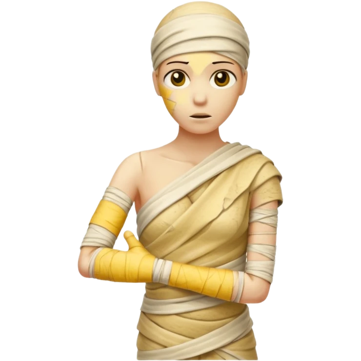 mummy Human figure wrapped in yellowed bandages, one arm stretched forward.
 emoji