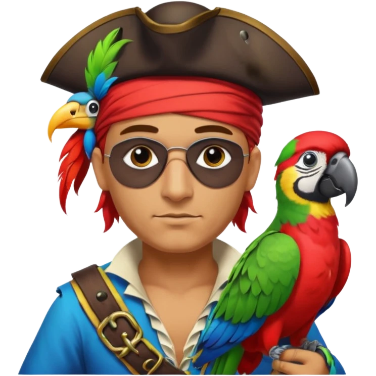 pirate and parrot emoji