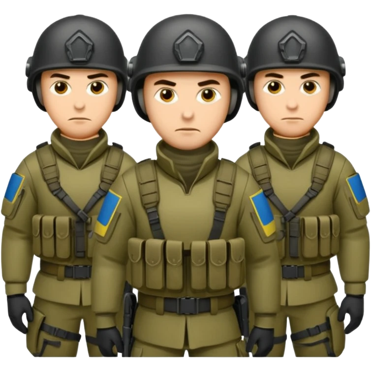Ukrainian intelligance agency warrior men company group team emoji