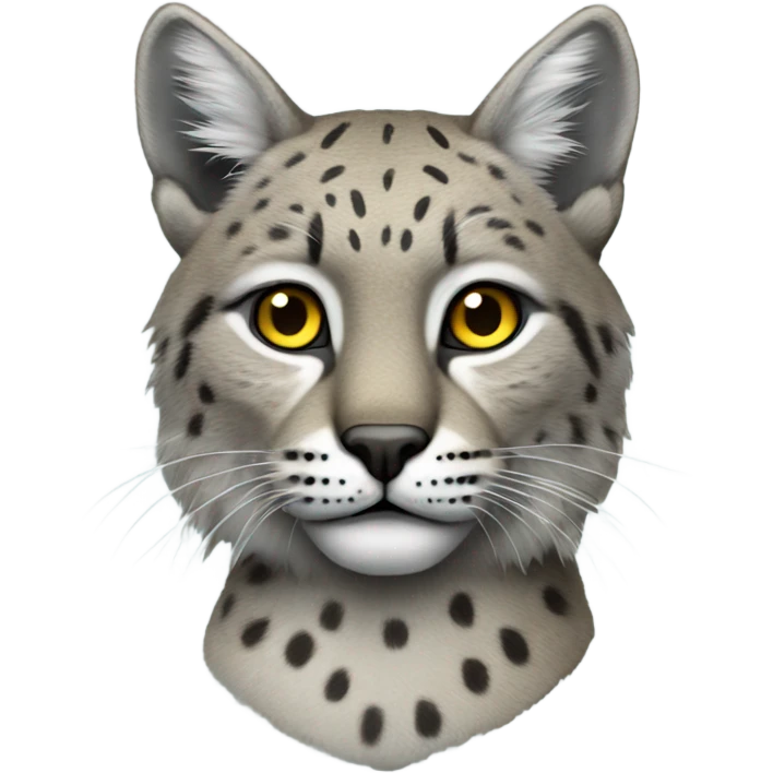 Bobcat cyan grey , yellow eyes  emoji