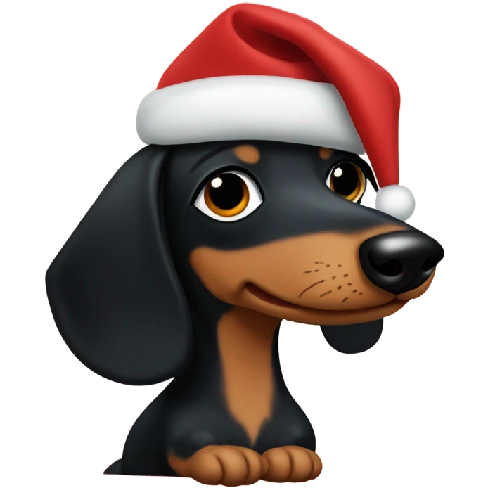 Christmas dachshund with Black hair girl emoji