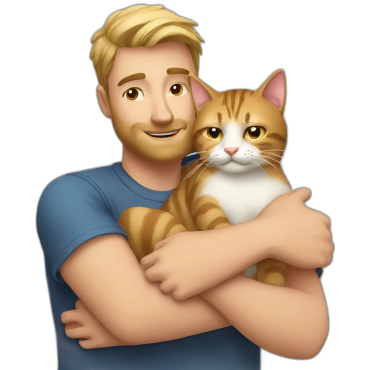 man hug cat emoji