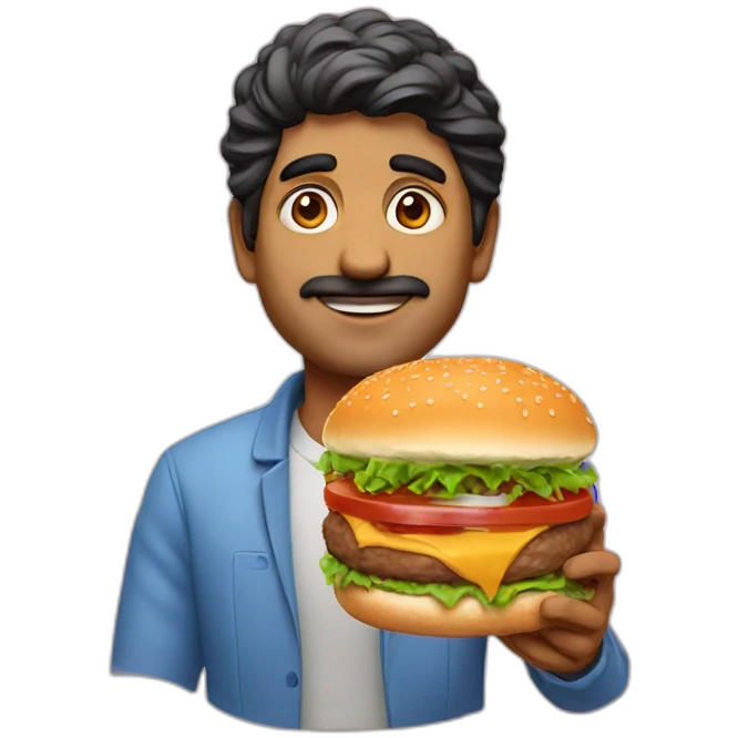 srinivas with burger emoji