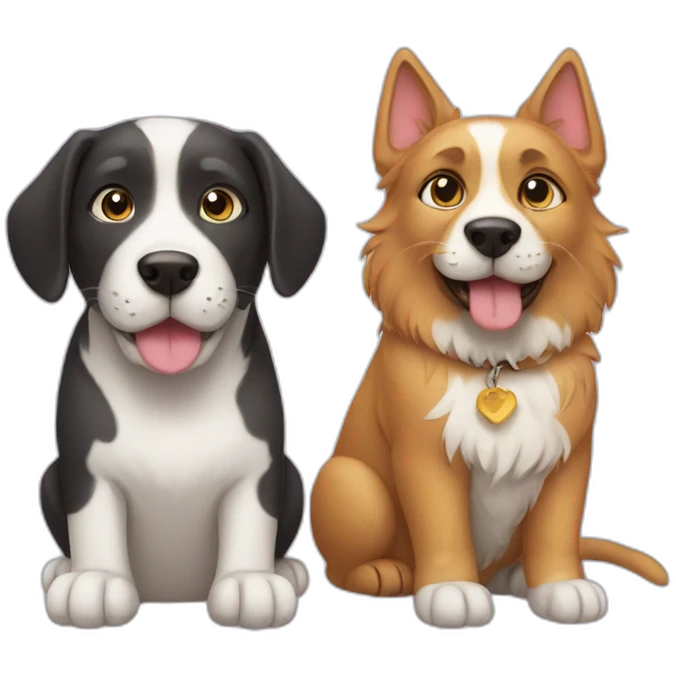 Cat and dog emoji