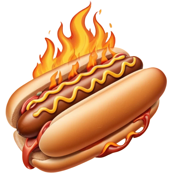Hand Holding a Flaming Hotdog emoji