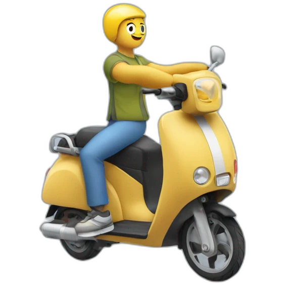 Une crotte sur une trottinette emoji