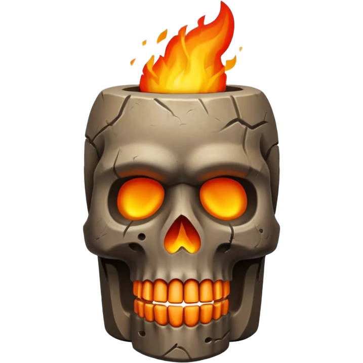 Flaming Moai skull emoji