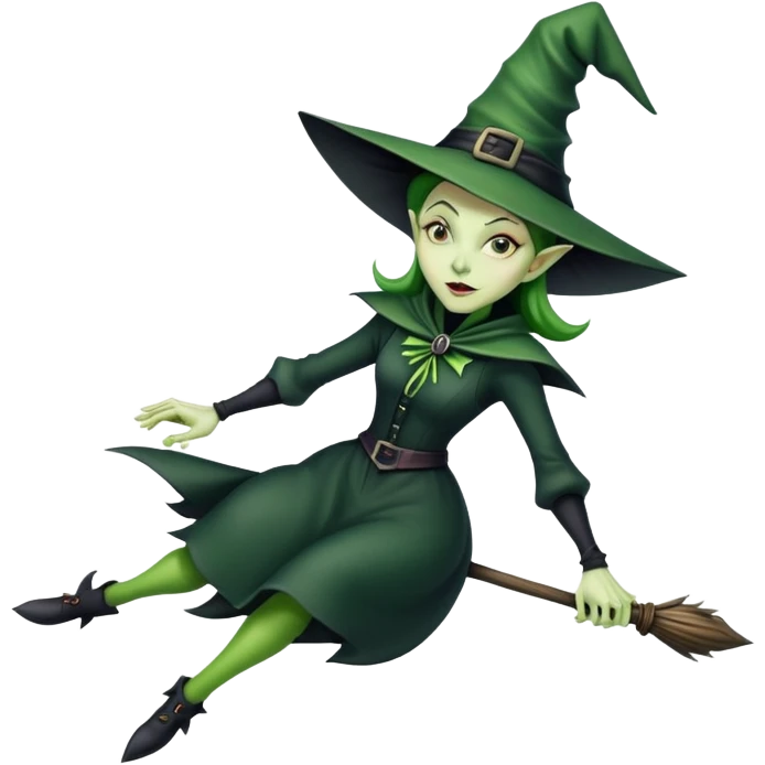 wicked witch flying  emoji