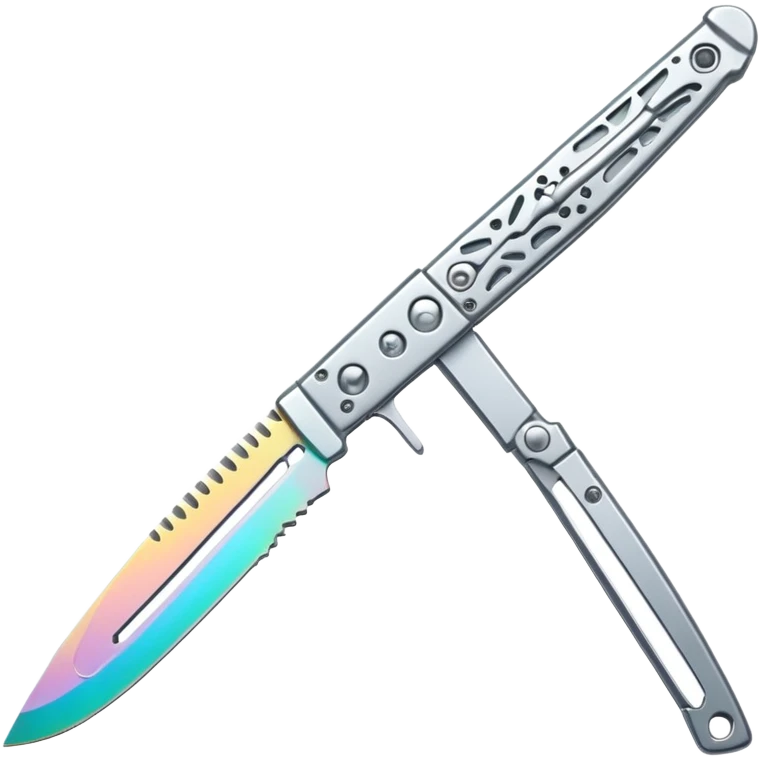 Silver colour butterfly knife not golden emoji