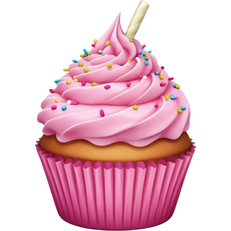Cupcake with pink icing emoji