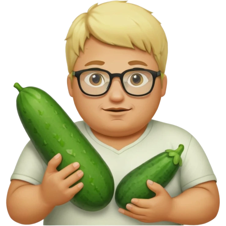 make a cucumber gamer, blonde and fat, male. show cucumbers emoji