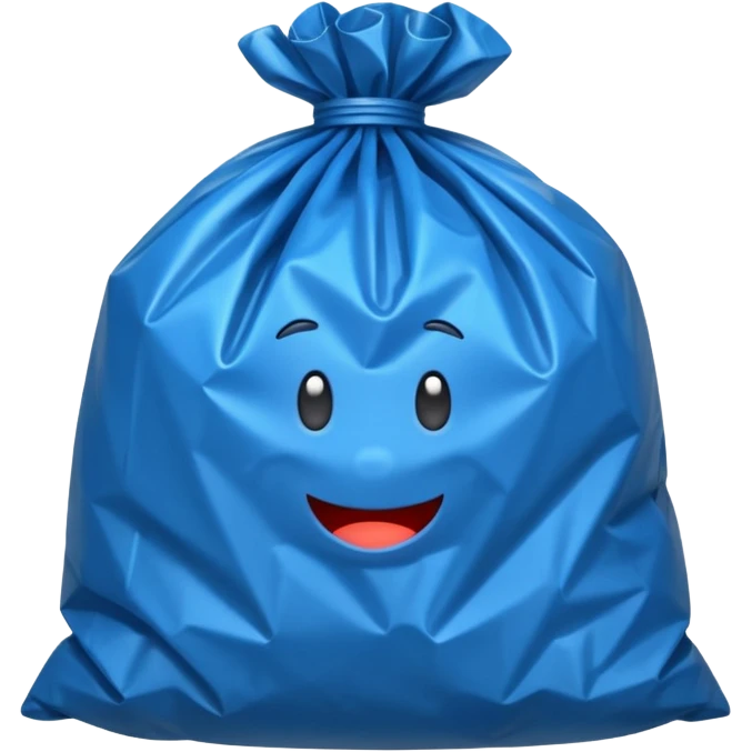 blue garbage bag emoji