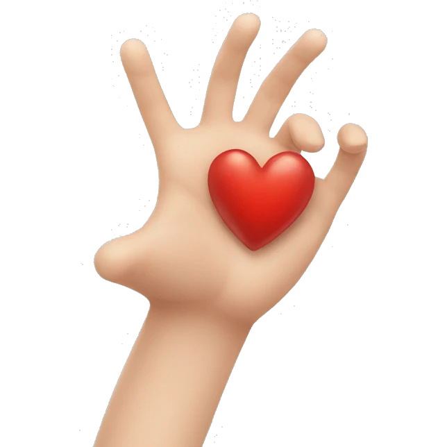 Heart with hand emoji