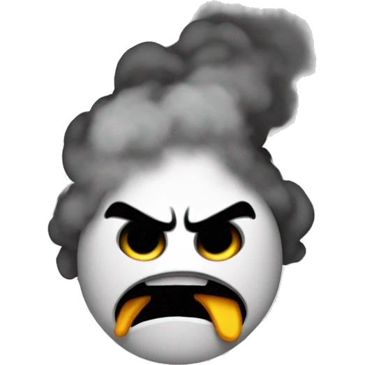 Create a angry emoji with smoke coming out of its ears emoji