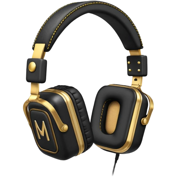 Icon of headphones with square ear pads in the Marshall style. emoji