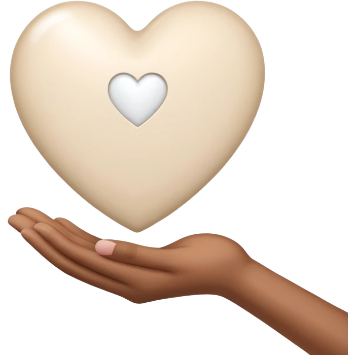 White love heart in palm emoji