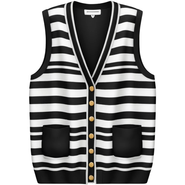 black and white stripes sleeveless cardigan emoji