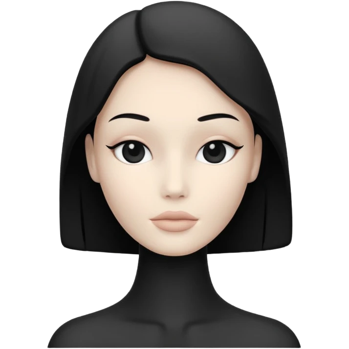 Minimalistic flat vector icon, iOS style, thin black contour on white background. Matte black mannequin in front of in 3D monochrome style. emoji