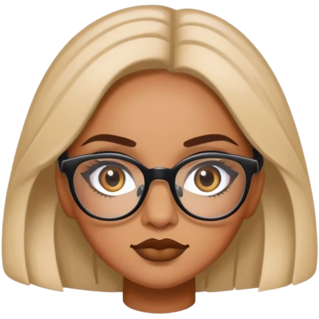 pretty baddie with eyeliner and glasses emoji