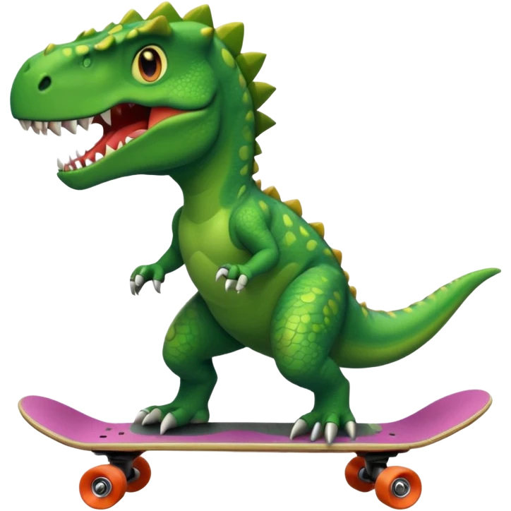 Dinosaur on a skateboard emoji