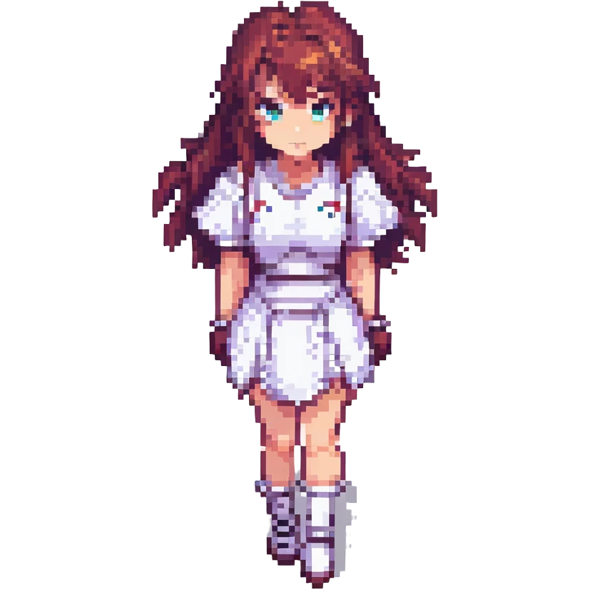 hot anime girl, pixel art style, vibrant colors, expressive face, dynamic pose emoji